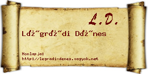 Légrádi Dénes névjegykártya